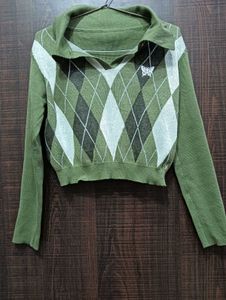 Argyle Crop Top