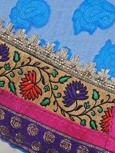 Beautiful Blue Border Saree