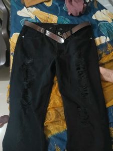 Black torn jeans