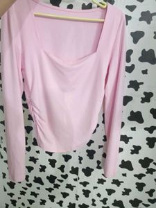 Newme Stylish Pink Long Sleeve Top