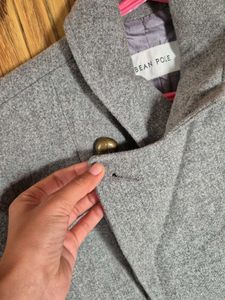 Grey Wool Blend Coat