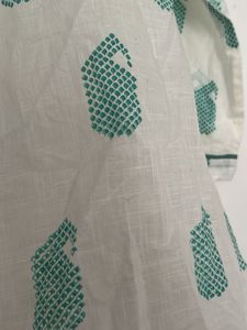 Stylish White Kurta with Green Print