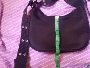Black Shoulder Bag with Grommets