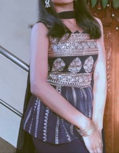 Elegant Navy Blue Sharara Set