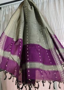 Elegant Grey &amp; Purple Dupatta