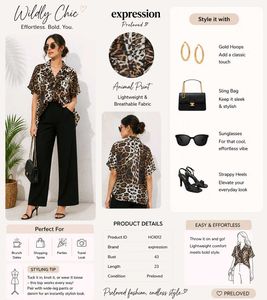 Expression Animal Print Ruffle Top