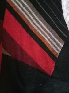 Asymmetrical Striped Long Sleeve Top, for winter