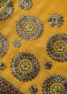 Vibrant Yellow Embroidered Saree
