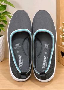 Comfortable Grey Knit Slip-On Shoes