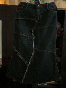 Denim Patchwork Skirt