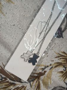 Cute Bear Pendant Necklace Set for couples