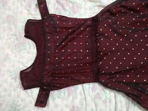 Elegant Maroon Embellished Ethnic Gown