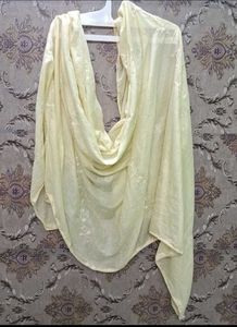 pure cotton Embroidered Yellow Dupatta