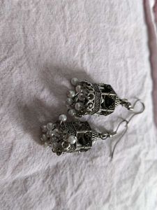 Traditional Silver Jhumka Earrings