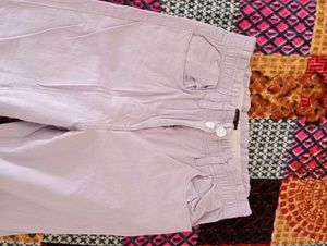 Lavender Baggy Jeans with Black Crop Top
