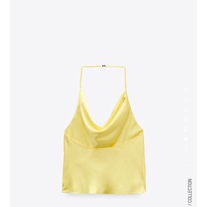 ZARA YELLOW SATIN TOP