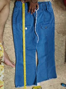 Blue Denim Cargo Pants for Girls