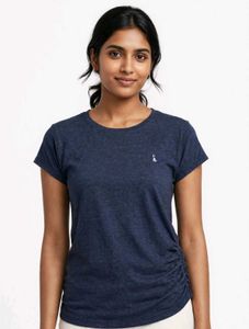 Navy Blue Ruched T-Shirt