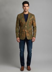 Men's Floral Nehru Jacket blazer