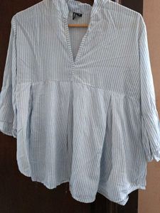 Trending Blue and White Stripped Cotton Top