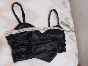 Satin Halter Neck Corset Top
