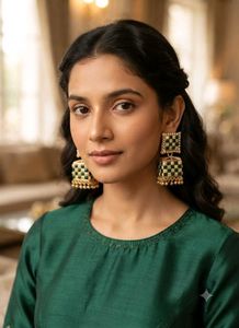 HarNoor green Jhumka Earrings