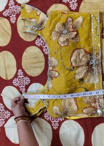 Yellow Floral Print Lehenga Choli Set