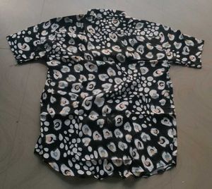 Animal Print Button-Up Shirt