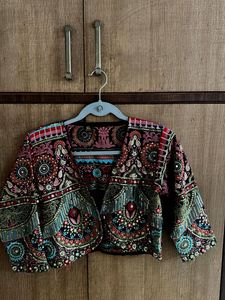 Embroidered Boho Crop Jacket