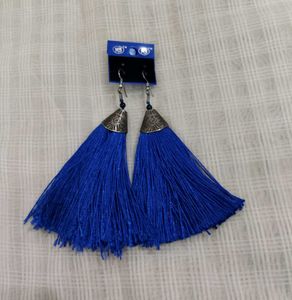 Royal Blue Tassel Earrings