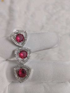 American Diamond Ruby Necklace