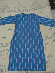 Straight V- Neck Printed Kurti