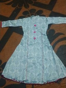 Designer A-line kurta sky blue