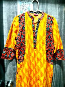 Vibrant Yellow Printed Kurta