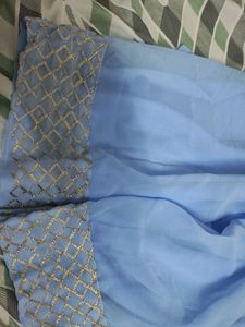 Light Blue Embroidered Gown