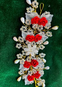 Red Rose Bridal Hair Accessory