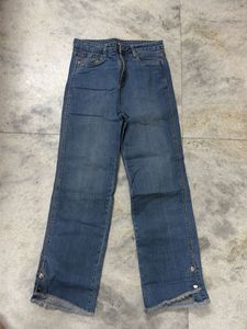 Stylish Blue Denim Wide Leg Jeans