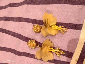 Elegant Beaded Flower Dangle Earrings