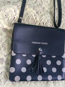 Black With White Polka Dots SLINGBAG