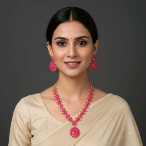 Stunning Pink Gemstone Jewellery Set