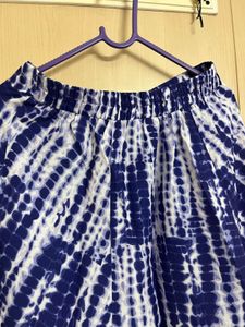 Blue &amp; White Tie-Dye Maxi Skirt