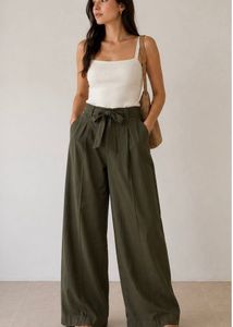Wide Leg Pants with Belt