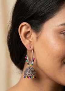 Colorful Jhumka Hoop Earrings