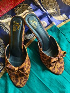JLM Leopard Print Kitten Heels