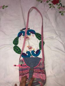 Boho Peacock Crossbody Bag handmade
