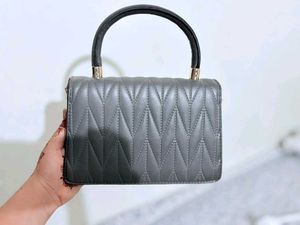 Stylish Quilted Grey Handbag