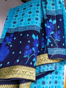 Beautiful Blue Printed Saree