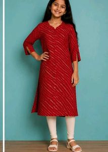 Red Ethnic Kurti elegant for women straight