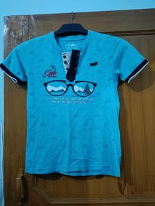Cool Blue T-Shirt with Surf Graphics