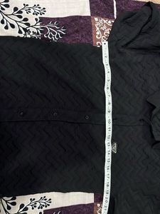 Men's Textured Black Long Sleeve Shirt